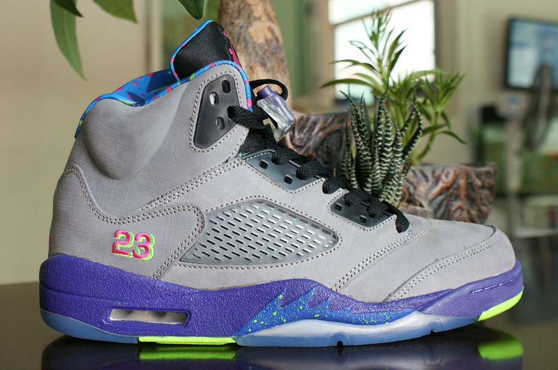 Air Jordan 5 Mandarin Duck Edition Grey Purple Green Shoes