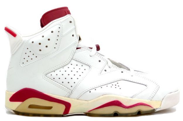 Original Air Jordan 6 Off White Maroon Shoes